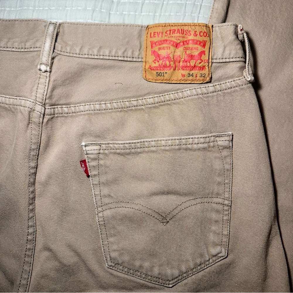 Levi's 501 Beige Denim Jeans